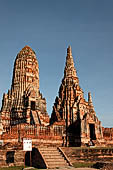 Ayutthaya, Thailand. Wat Chaiwatthanaram, the central prang with one of the chedi of the gallery. 